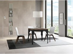 Mesa tipo libro 90x90/180 cm Paxon Libra Nogal estructura Antracita