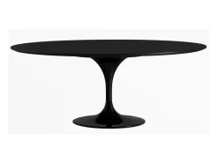 Mesa tulipán oval extensible 160/220 cm negro mate-Color de la bandeja Negro mate-Anchura 170/230 cm-Color de los pies Negro brillante