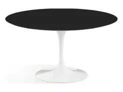 Mesa tulipán redonda 140 cm blanco mate-Color de la bandeja Blanco mate-Diámetro 80 cm-Color de los pies Blanco brillante