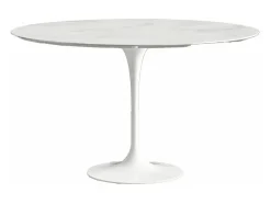 Mesa tulipán redonda, 110 cm, mármol negro, base negro mate-Bandeja Mármol verde alpi-Diámetro 170 cm-Color de los pies Negro brillante