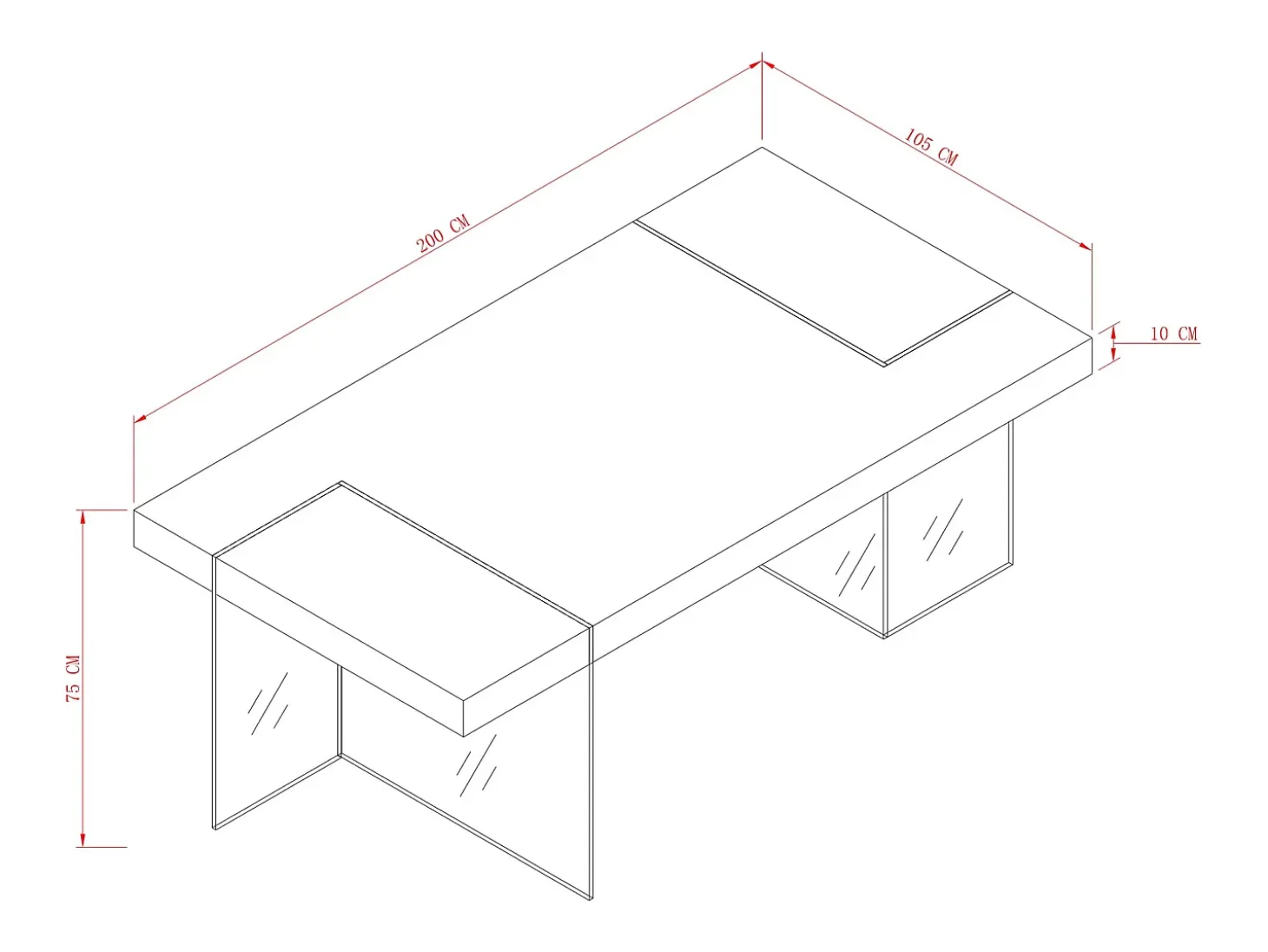 Mesa 200x75x105 cm Marrón Soho SH16