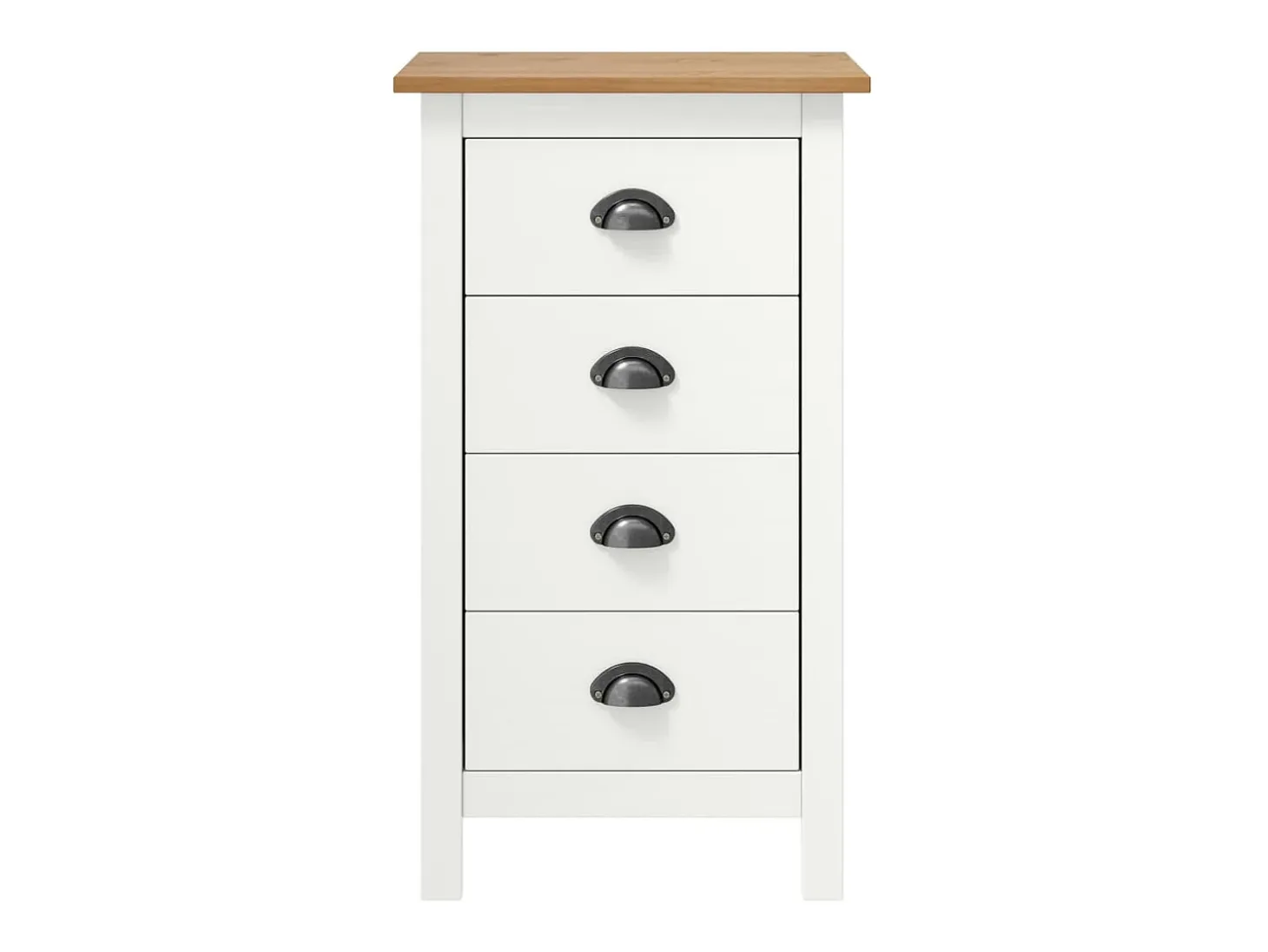 Mesita de noche Hill madera maciza de pino blanco 46x35x49,5 cm