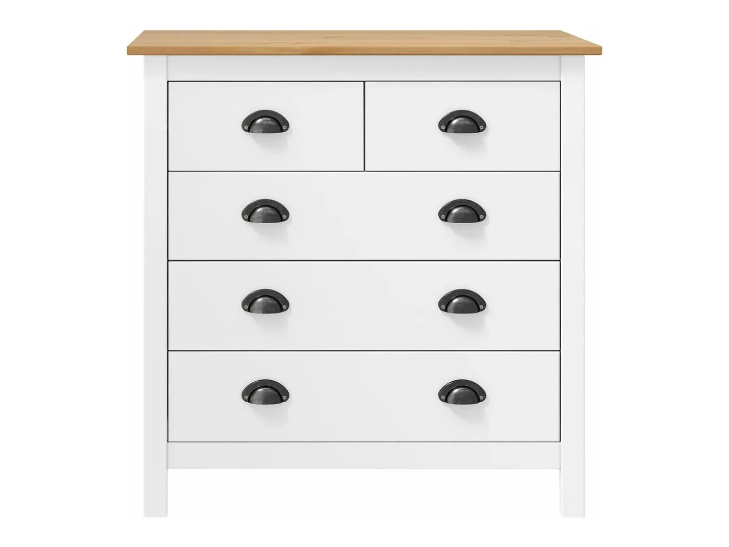 Mesita de noche Hill madera maciza de pino blanco 79x40x80 cm ES437468