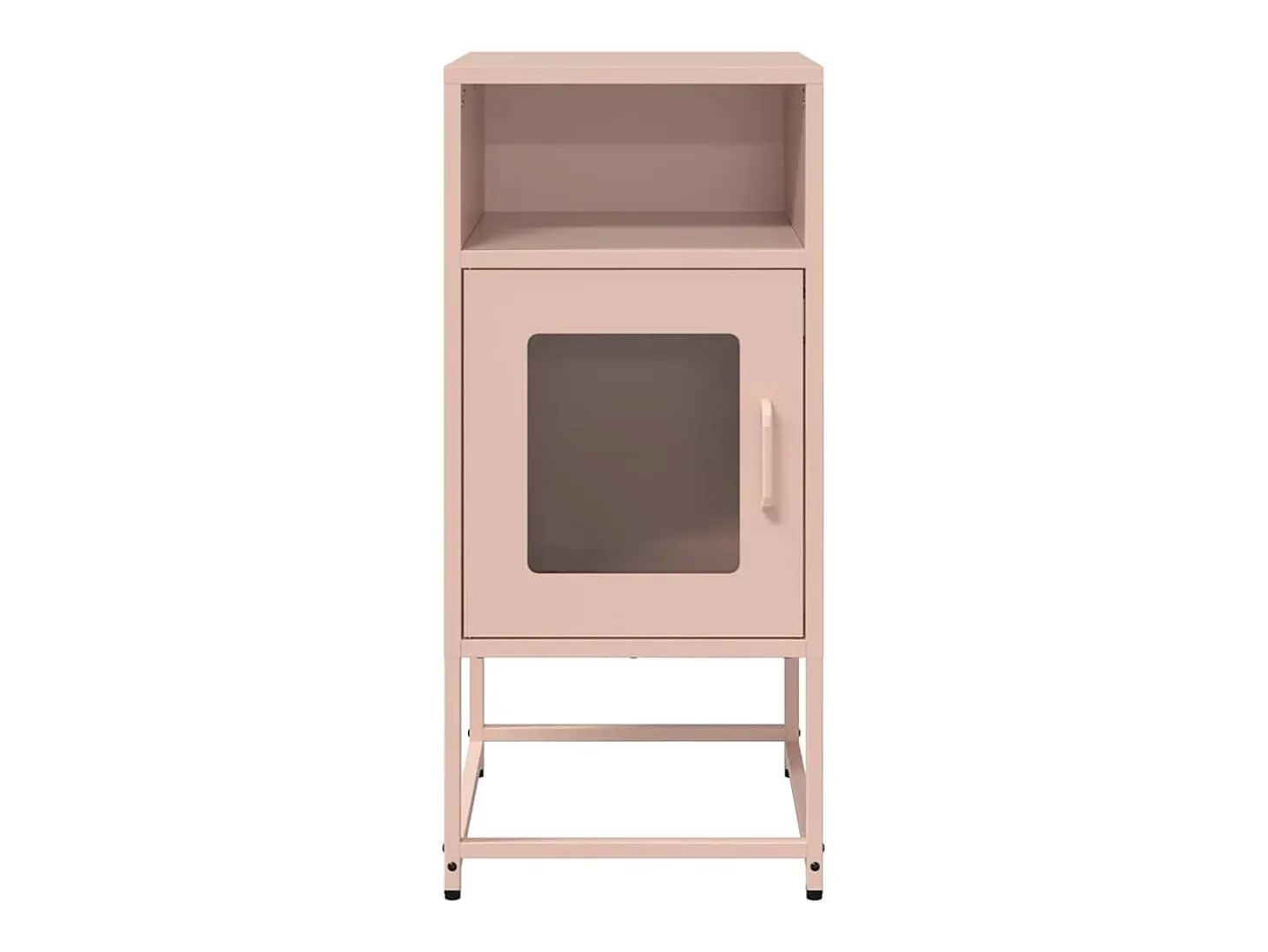 Mesita de noche rosa 36x39x78 cm acero laminado en frío
