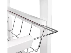 Meyvaser - Carro de Cocina con Ruedas Bahia 2 Blanco 4 cestas y cajón 37x37x85 cm