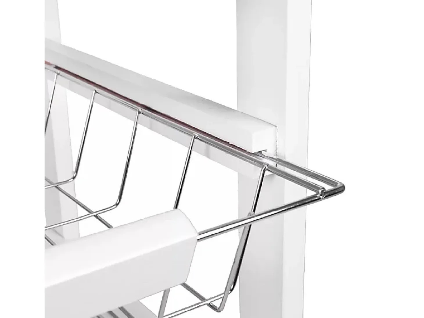 Meyvaser - Carro de Cocina con Ruedas Bahia 2 Blanco 4 cestas y cajón 37x37x85 cm