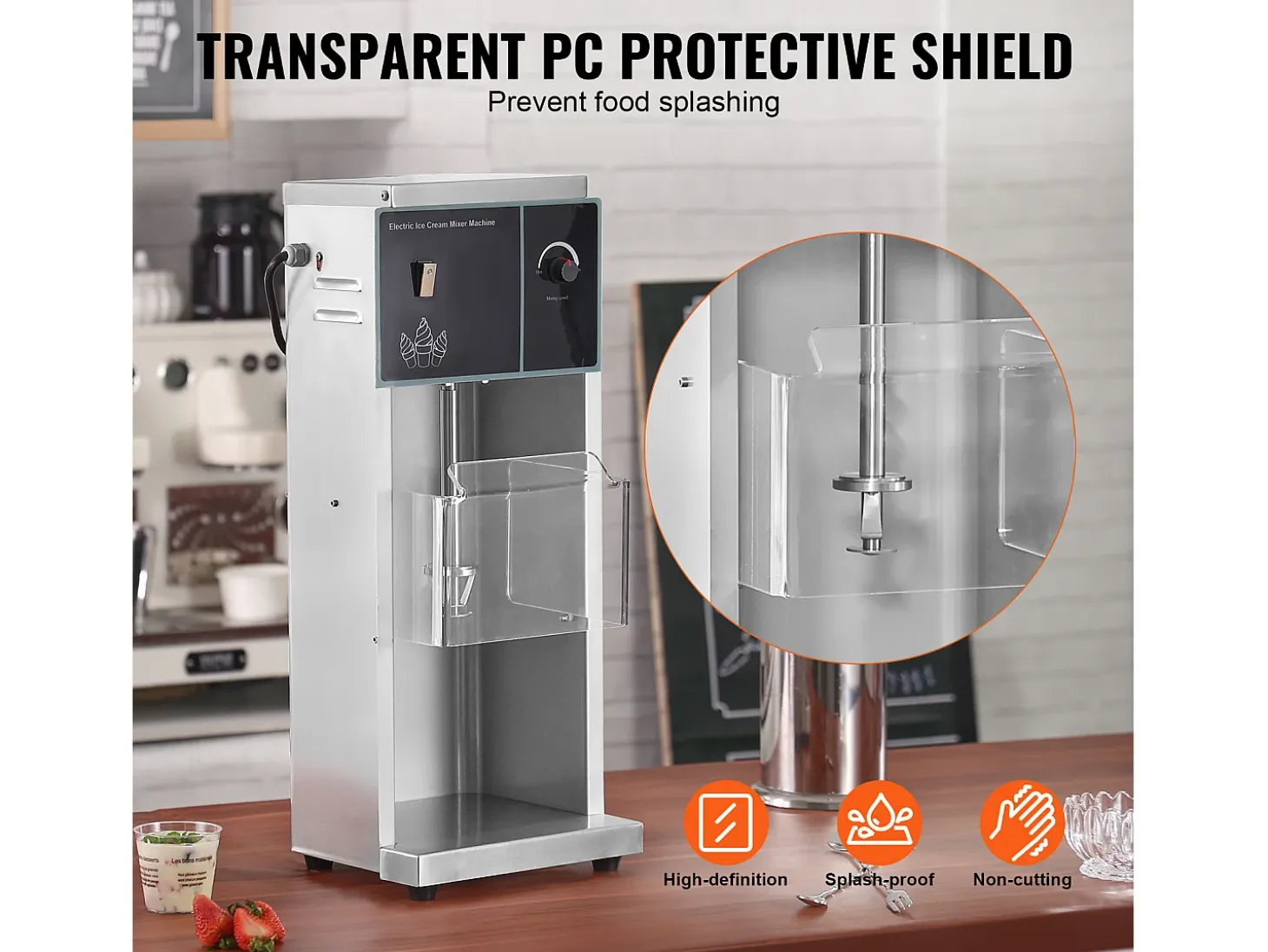 Mezclador de Helado SucceBuy 400 W, Mezclador, Máquina de Remover, Control de Velocidad Continuo, Acero Inoxidable 304, 3 Tazas de Mano