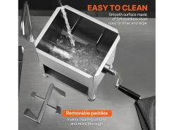 Mezcladora de Carne SucceBuy, Manual con Depósito Fijo de 15 L de Acero Inoxidable para Carne Picada
