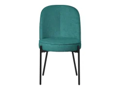 ML-Design 6 Sillas de comedor redondas azul petrol poliéster tapizado con patas de metal asiento acolchado con respaldo diseño atemporal ergonómico