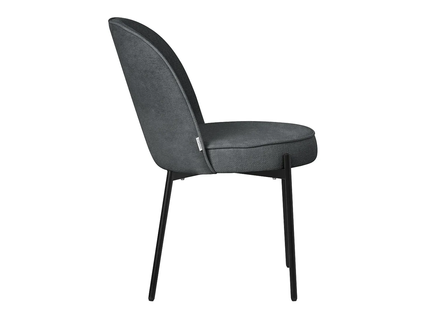 ML-Design 4 Sillas de comedor redondas antracita poliéster tapizado con patas de metal asiento acolchado con respaldo diseño atemporal ergonómico