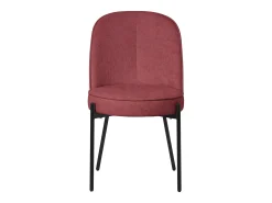 ML-Design 6 Sillas de comedor redondas rojas poliéster tapizado con patas de metal asiento acolchado con respaldo diseño atemporal mueble ergonómico