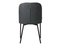 ML-Design 2 Sillas de comedor redondas antracita poliéster tapizado con patas de metal asiento acolchado con respaldo diseño atemporal ergonómico