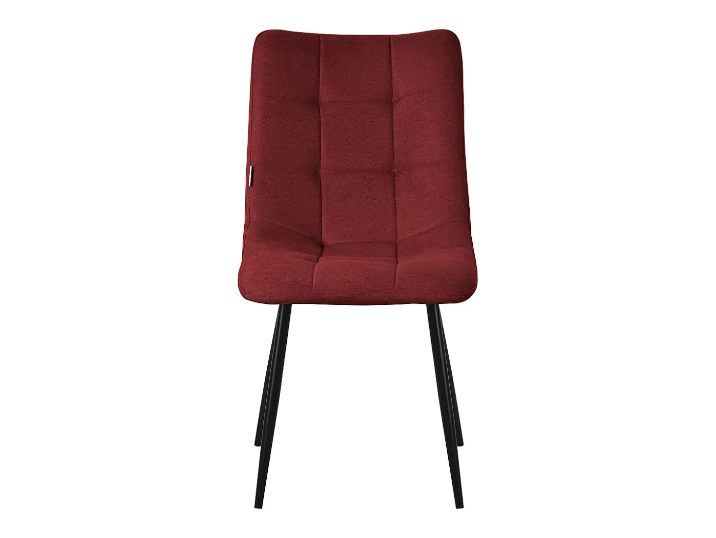 ML-Design Silla de comedor set de 4 piezas rojo, Silla de salón con tapicería de tela y patas de metal negro