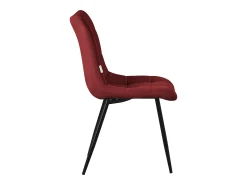 ML-Design Silla de comedor set de 4 piezas rojo, Silla de salón con tapicería de tela y patas de metal negro