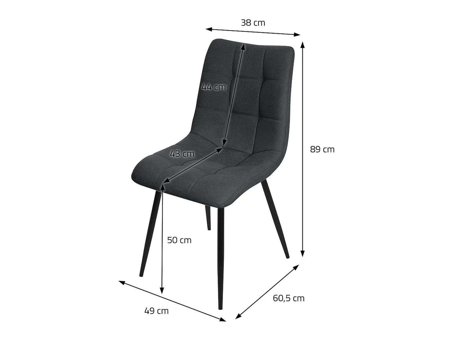 ML-Design Silla de comedor juego de 6 piezas Antracita, Silla de salón con funda de tela