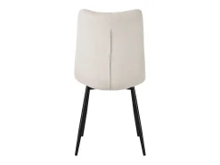 ML-Design Silla de comedor juego de 6 piezas Beige, Silla de salón con tapicería de tela y patas de metal negro