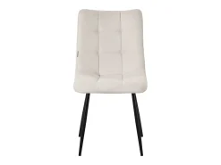 ML-Design Silla de comedor juego de 6 piezas Beige, Silla de salón con tapicería de tela y patas de metal negro
