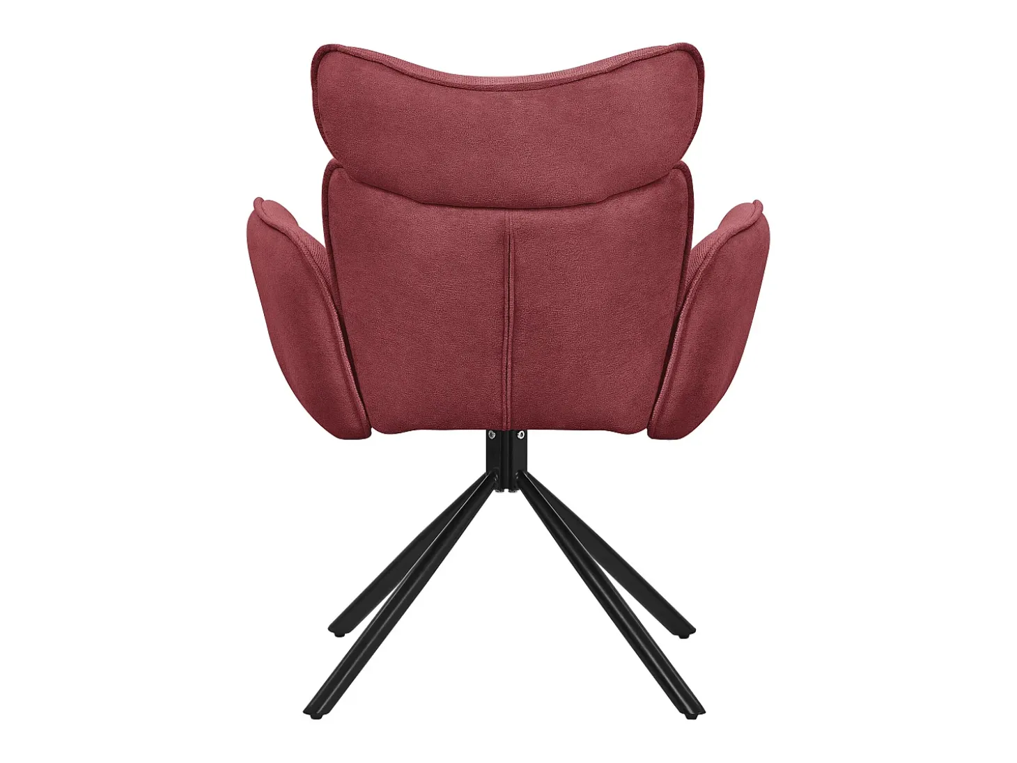 ML-Design 6x Sillas de comedor giratorias 360° rojas con funda de tela, asiento de salón con reposabrazos y respaldo sillón ergonómico de cocina