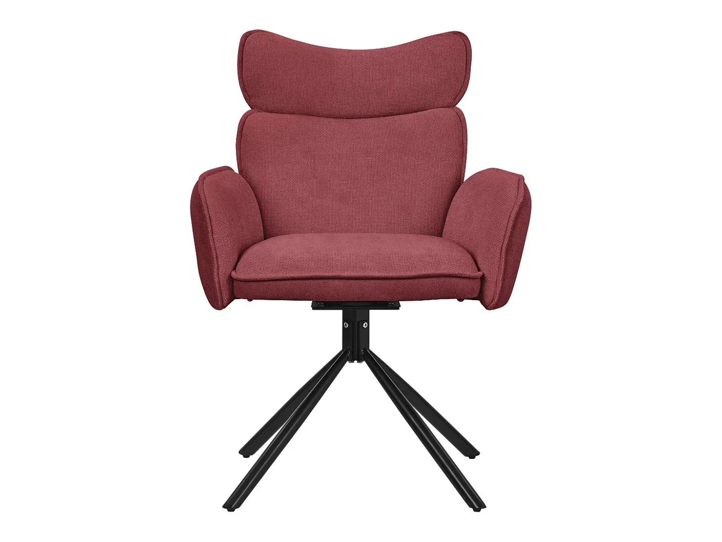 ML-Design 6x Sillas de comedor giratorias 360° rojas con funda de tela, asiento de salón con reposabrazos y respaldo sillón ergonómico de cocina