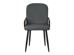 ML-Design 6x Sillas de comedor con funda de tela antracita, asiento con respaldo, reposabrazos con aspecto de ratán sillón ergonómico de cocina