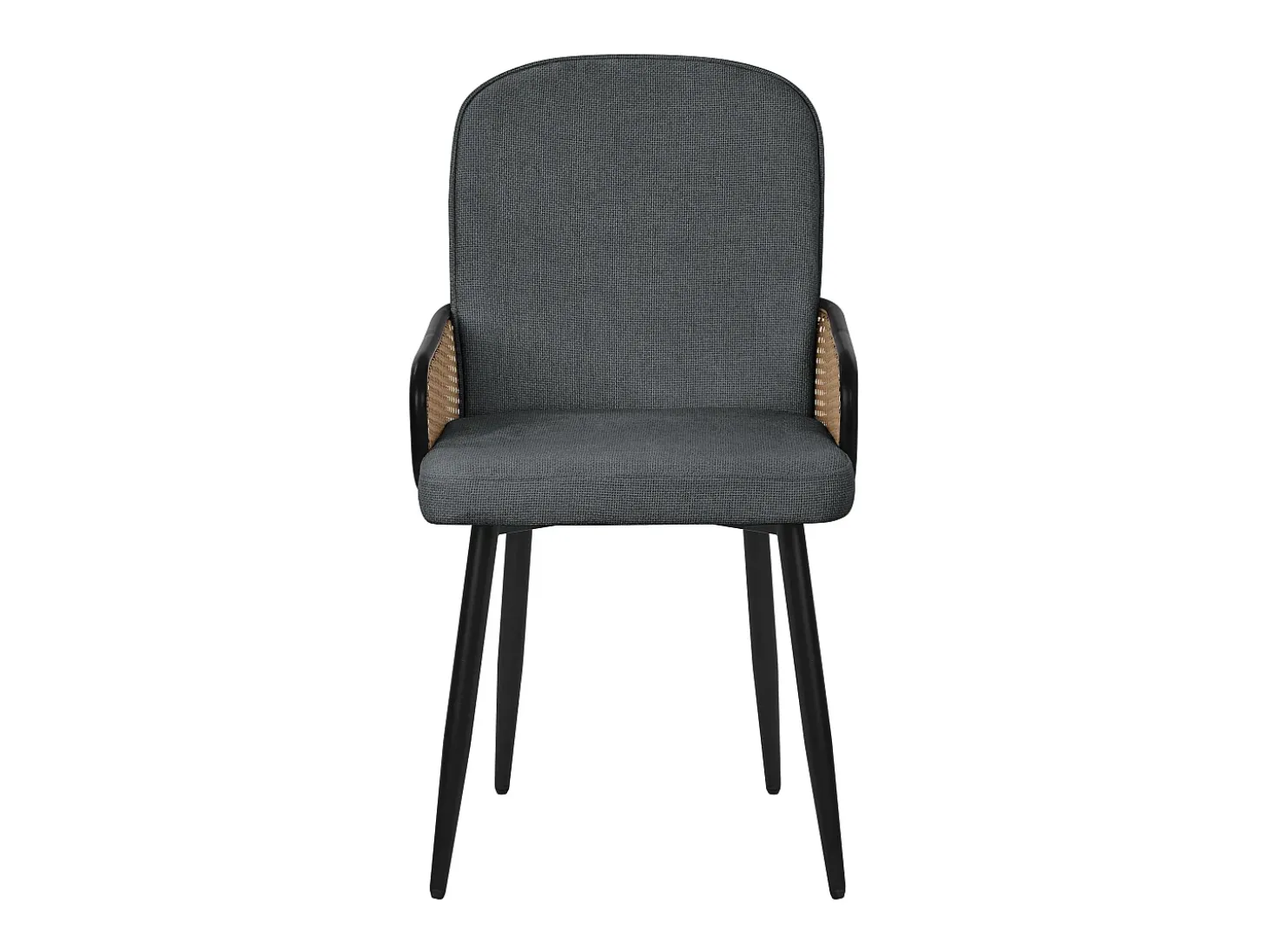 ML-Design 6x Sillas de comedor con funda de tela antracita, asiento con respaldo, reposabrazos con aspecto de ratán sillón ergonómico de cocina