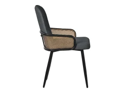 ML-Design 6x Sillas de comedor con funda de tela antracita, asiento con respaldo, reposabrazos con aspecto de ratán sillón ergonómico de cocina