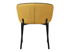 ML-Design 4x Sillas de comedor mostaza con revestimiento de tela, asiento sofá de salón con respaldo, mueble de cocina tapizado con patas de metal