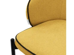 ML-Design 4x Sillas de comedor mostaza con revestimiento de tela, asiento sofá de salón con respaldo, mueble de cocina tapizado con patas de metal