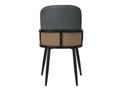 ML-Design 4x Sillas de comedor con funda de tela antracita, asiento con respaldo, reposabrazos con aspecto de ratán sillón ergonómico de cocina