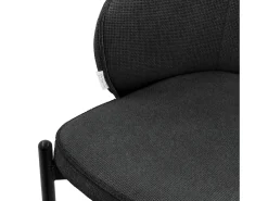 ML-Design 4x Sillas de comedor antracita con revestimiento de tela, asiento sofá de salón con respaldo, mueble de cocina tapizado con patas de metal