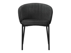 ML-Design 4x Sillas de comedor antracita con revestimiento de tela, asiento sofá de salón con respaldo, mueble de cocina tapizado con patas de metal