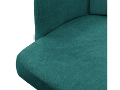 ML-Design 2x Sillas de comedor con funda de tela turquesa oscuro asientos con respaldo y reposabrazos de ratán mueble tapizado y patas de metal