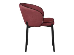 ML-Design 4x Sillas de comedor rojo con revestimiento de tela, asiento sofá de salón con respaldo, mueble de cocina tapizado con patas de metal
