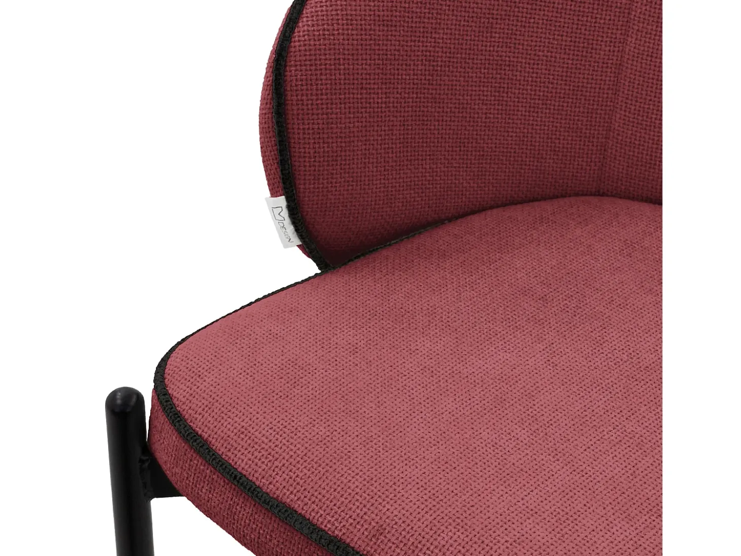 ML-Design 2x Sillas de comedor rojo con revestimiento de tela, asiento sofá de salón con respaldo, mueble de cocina tapizado con patas de metal