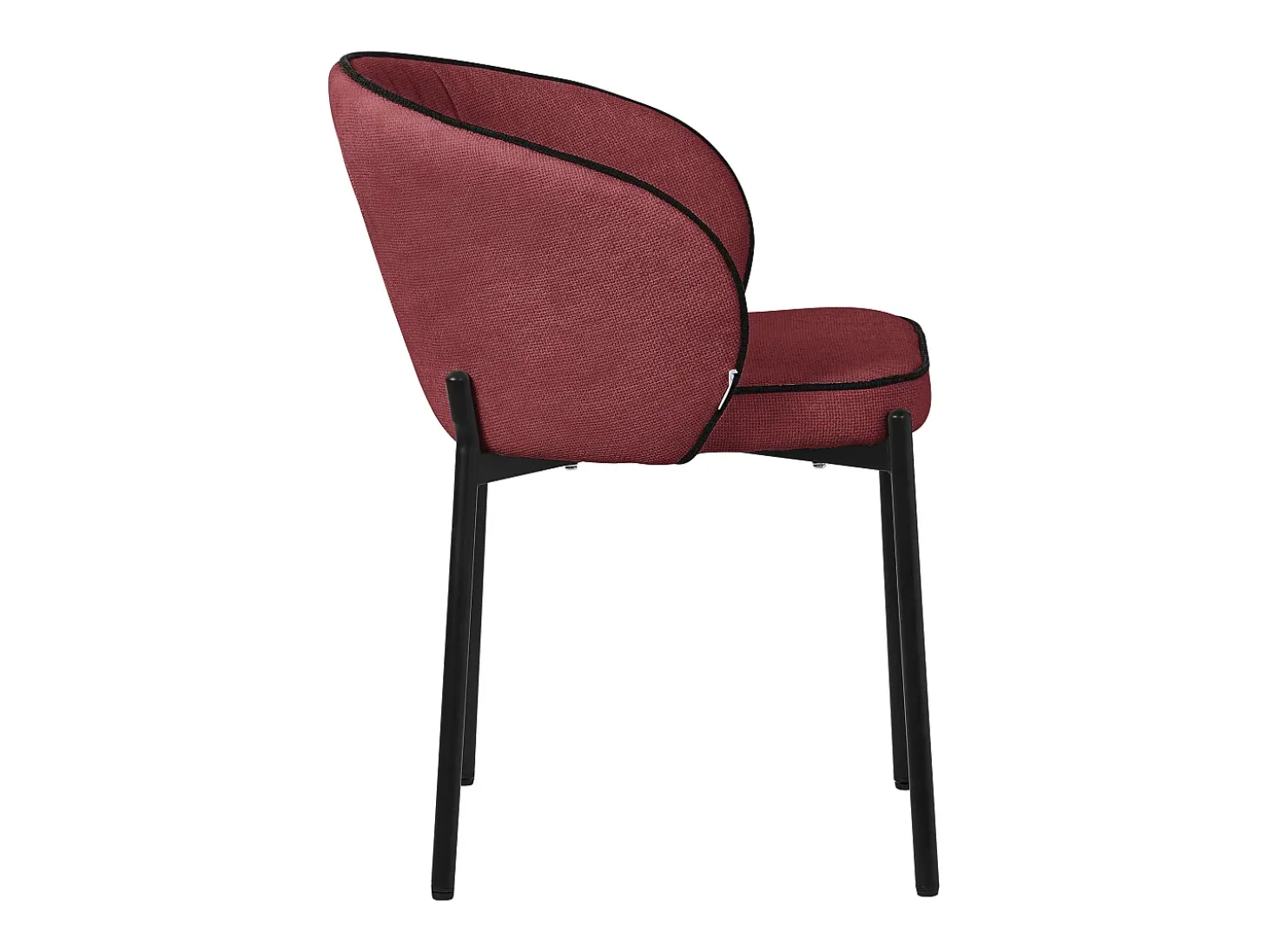 ML-Design 2x Sillas de comedor rojo con revestimiento de tela, asiento sofá de salón con respaldo, mueble de cocina tapizado con patas de metal