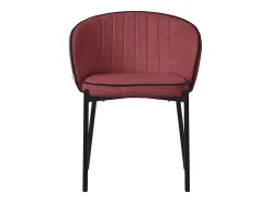 ML-Design 2x Sillas de comedor rojo con revestimiento de tela, asiento sofá de salón con respaldo, mueble de cocina tapizado con patas de metal