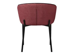 ML-Design 2x Sillas de comedor rojo con revestimiento de tela, asiento sofá de salón con respaldo, mueble de cocina tapizado con patas de metal