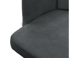 ML-Design 4x Sillas de comedor con funda de tela antracita asientos sofá de salón con respaldo y reposabrazos de ratán mueble tapizado, patas de metal