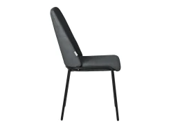 ML-Design 2x Sillas de comedor antracita poliéster tapizado con patas de metal asiento acolchado con respaldo diseño atemporal mueble ergonómico