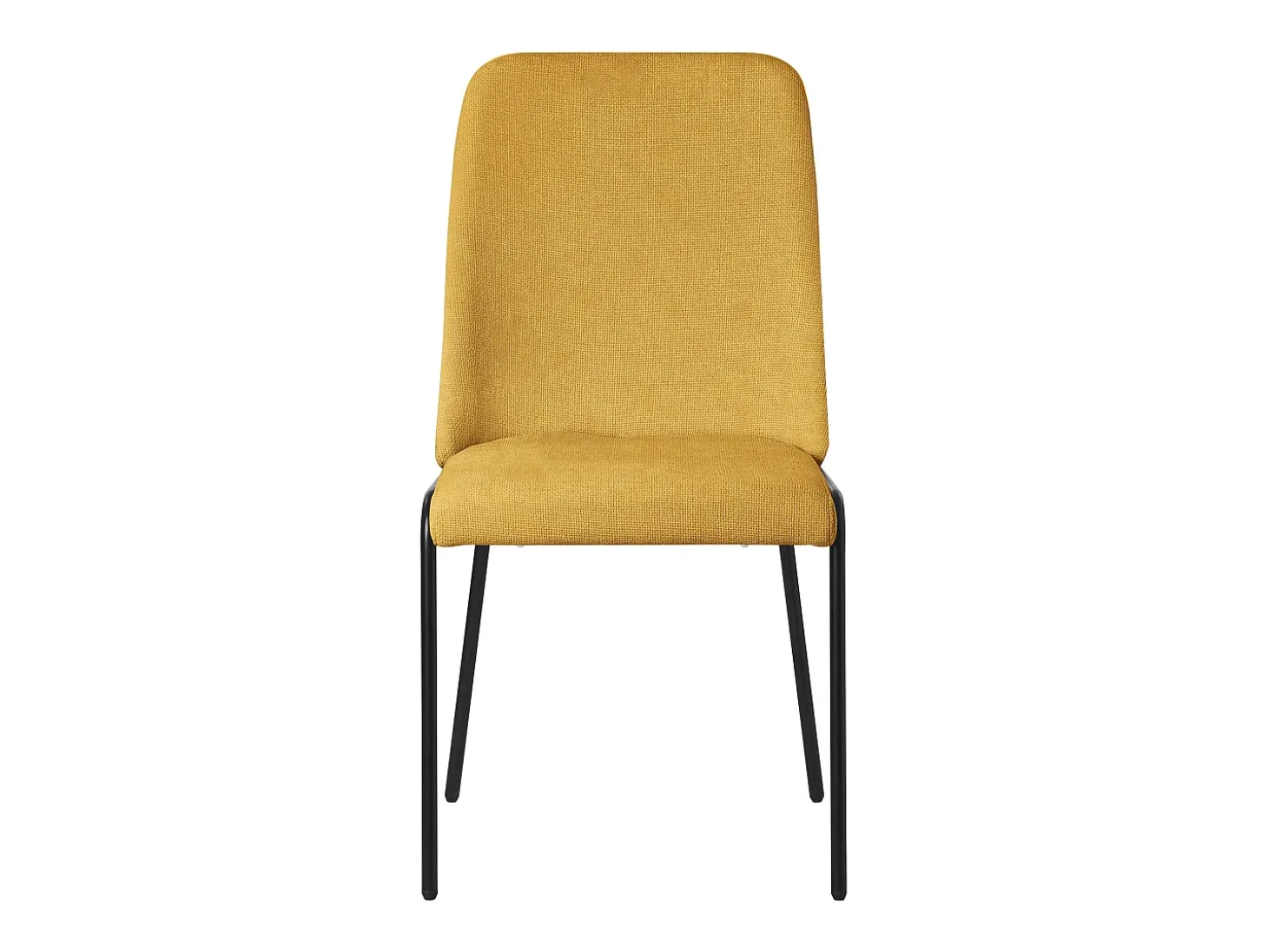 ML-Design 2x Sillas de comedor mostaza poliéster tapizado con patas de metal asiento acolchado con respaldo diseño atemporal mueble ergonómico