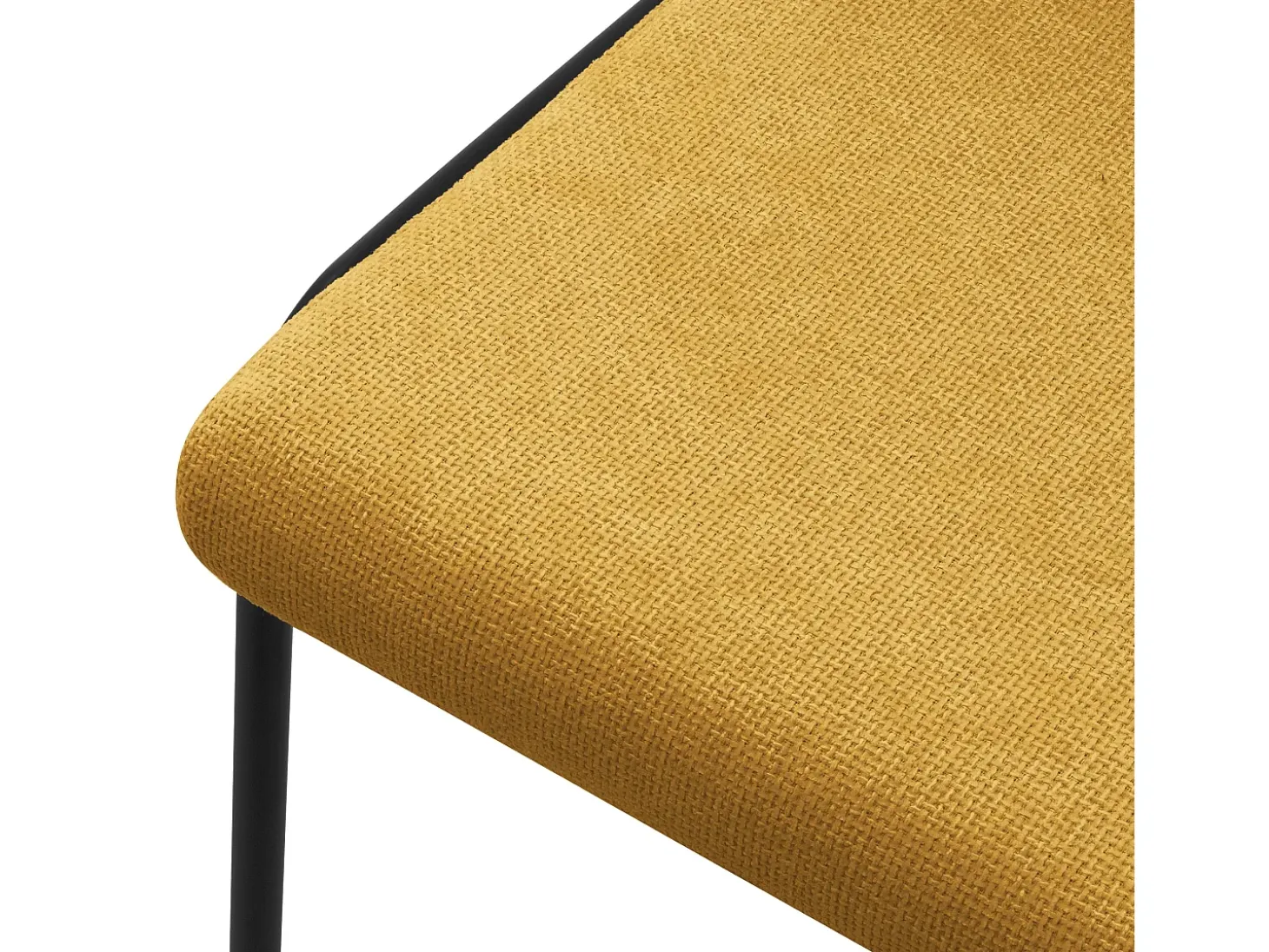 ML-Design 2x Sillas de comedor mostaza poliéster tapizado con patas de metal asiento acolchado con respaldo diseño atemporal mueble ergonómico