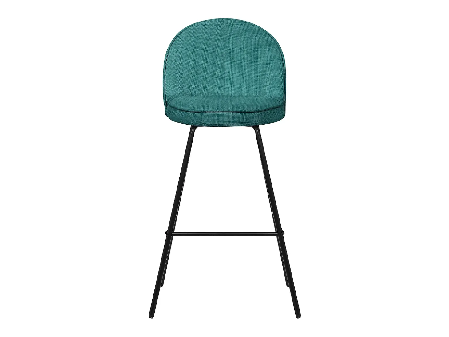 ML-Design 2x Taburetes de bar turquesa oscuro con tapizado de tela, 75cm sillas con respaldo y reposapíes, estructura metálica sillones para encimera