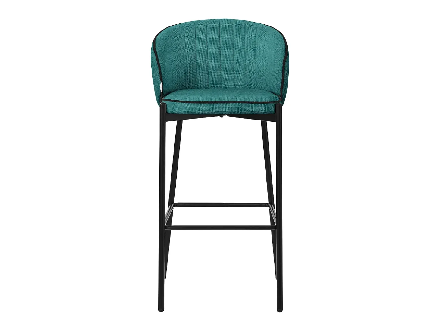 ML-Design 4x Taburetes de bar turquesa oscuro con tapizado de tela, 76cm sillas con respaldo y reposapíes, estructura metálica sillones para encimera