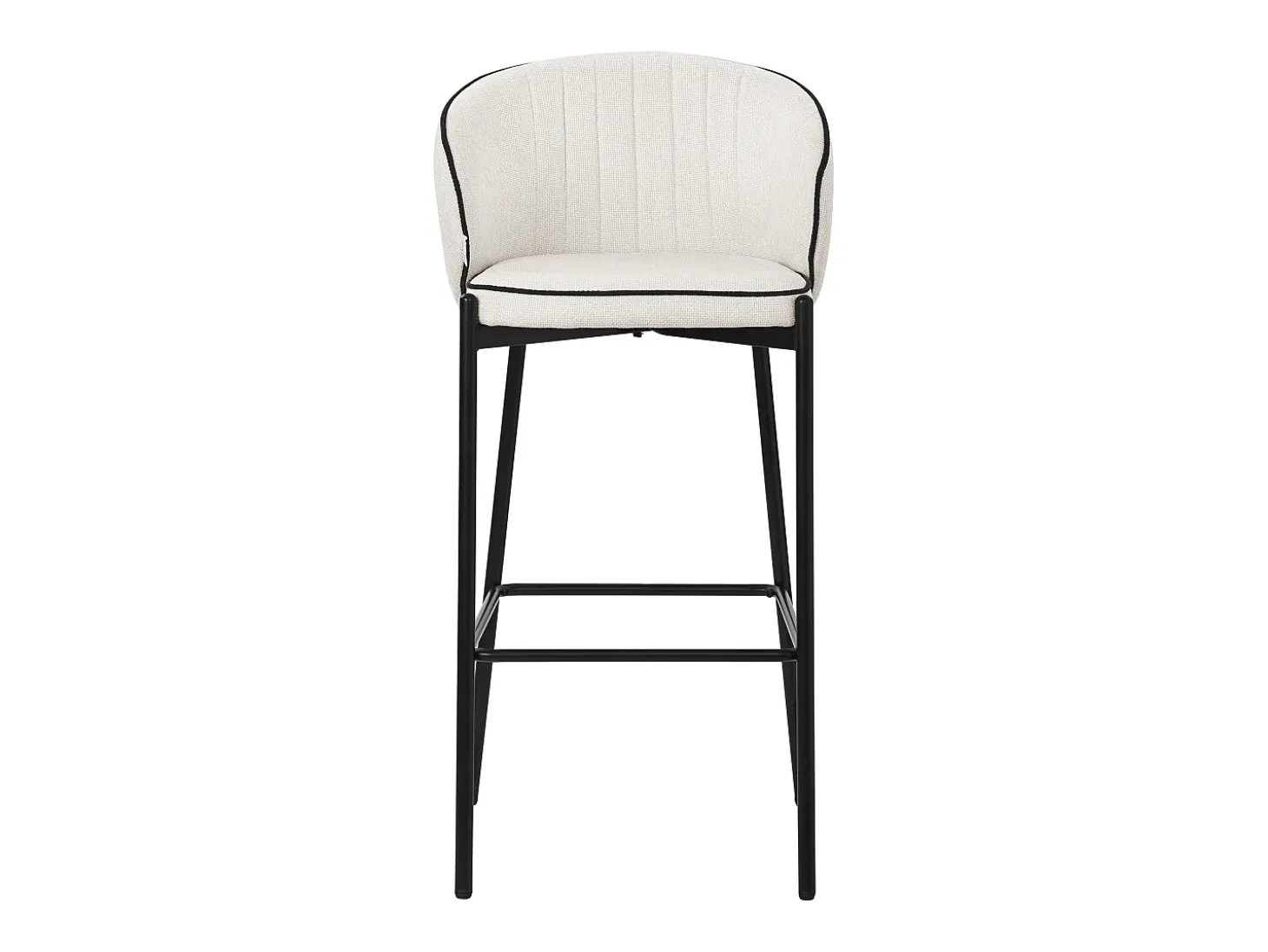 ML-Design 2x Taburetes de bar beige con tapizado de tela, 76cm altura, sillas con respaldo y reposapíes, estructura metálica sillones para encimera