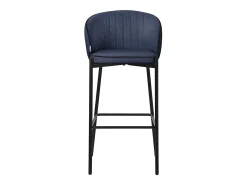 ML-Design 4x Taburetes de bar azul oscuro con tapizado de tela, 76cm sillas con respaldo y reposapíes, estructura metálica sillones para encimera