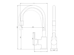 Mémory Mezclador para fregadero cromado con manguera flexible con memoria de forma Essebagno