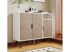 Moderno mueble de almacenaje, aparador con cajón y estantes regulables en altura (90 x 30 x 71,5 cm)