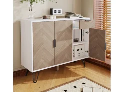 Moderno mueble de almacenaje, aparador con cajón y estantes regulables en altura (90 x 30 x 71,5 cm)