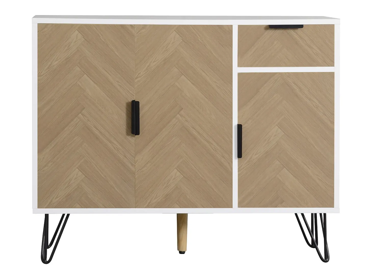 Moderno mueble de almacenaje, aparador con cajón y estantes regulables en altura (90 x 30 x 71,5 cm)
