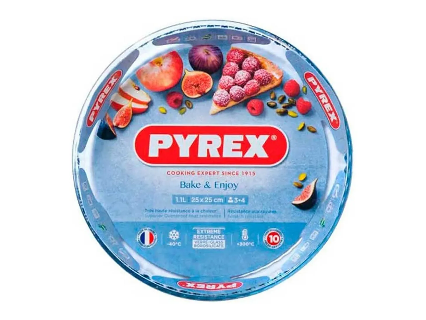 Molde plano de tarta para horno Classic Pyrex redondo vidrio Ø31x4 cm
